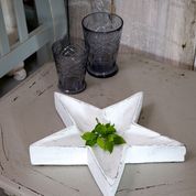 White Wooden Star Tray by Retreat